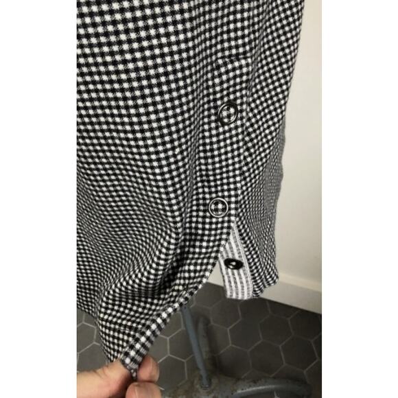 J. Jill Small Petite SP V Neck Dress Black White Check Cotton Modal Rayon - Picture 7 of 12